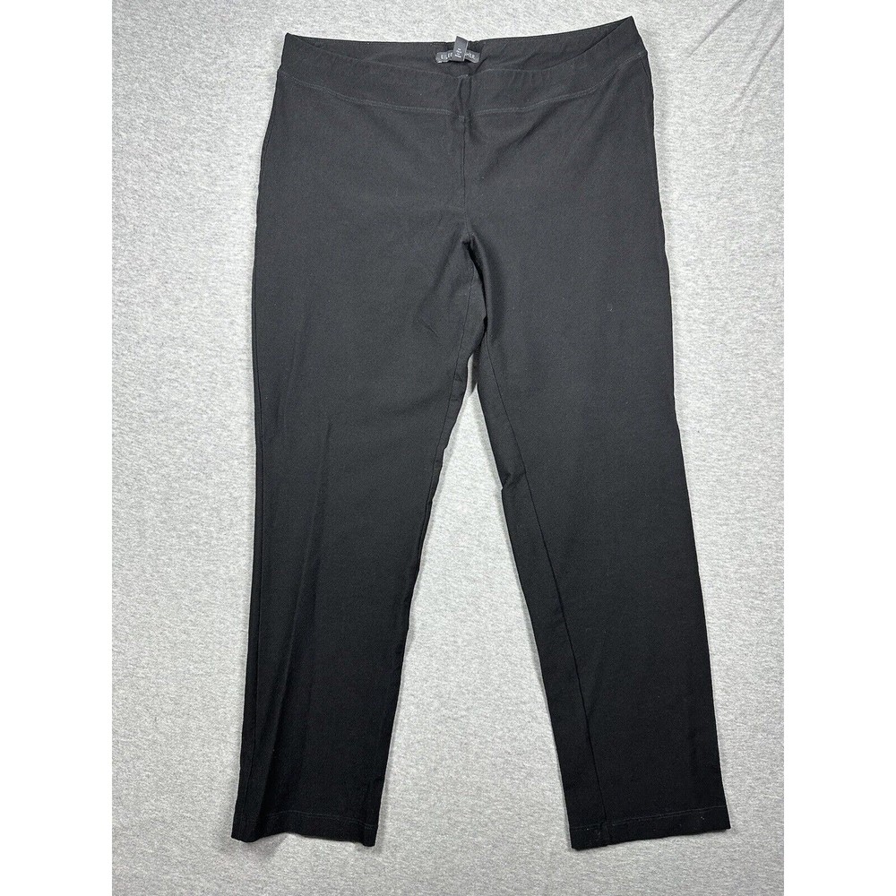 Eileen Fisher Women Size S Small Pull‎ On Black Pants Viscose Blend